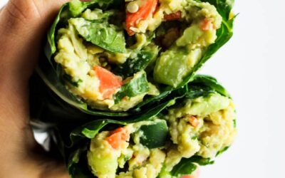 Avocado Chickpea Salad Collard Wraps