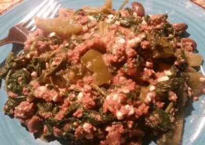 Buffalo Spinach Skillet