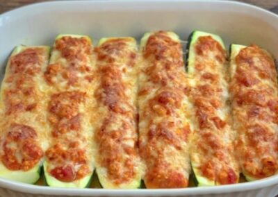 Chicken Parm Zucchini Boats