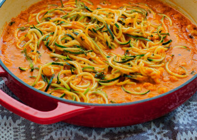 Creamy Roasted Red Pepper Zoodles