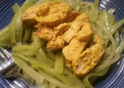 Honey Mustard Chicken w/ Celery Noodles