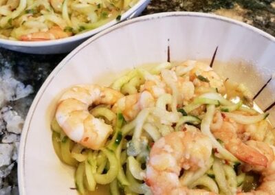 Lemon Garlic Shrimp Over Cuke-noodles