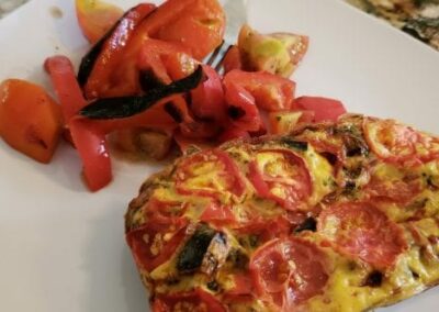 Roasted Red Pepper & Tomato Frittata with Side Salad