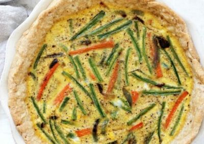 Roasted Vegetable Quiche with an Almond Crust