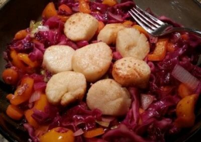 Scallops with Citrus Cabba-Sghetti