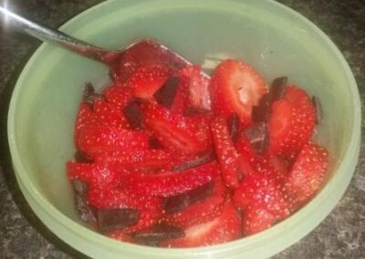 Sliced Chocolatey Strawberries