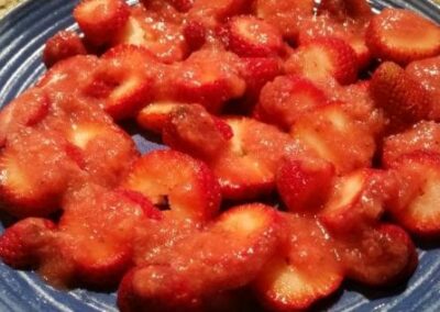 Strawberries w/ Chocolate Strawberry Sauce