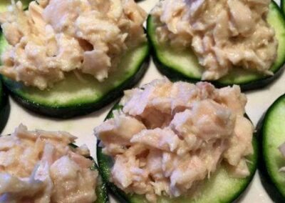 Tuna Salad on Cucumber Crackers