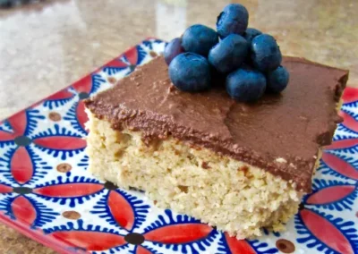 Vanilla Coconut Flour Cake with Chocolate Frosting