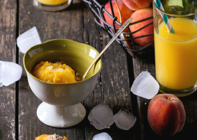 Peach Cobbler Sorbet