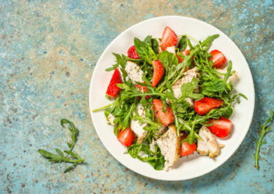 Spinach Salad with Strawberries & Chicken